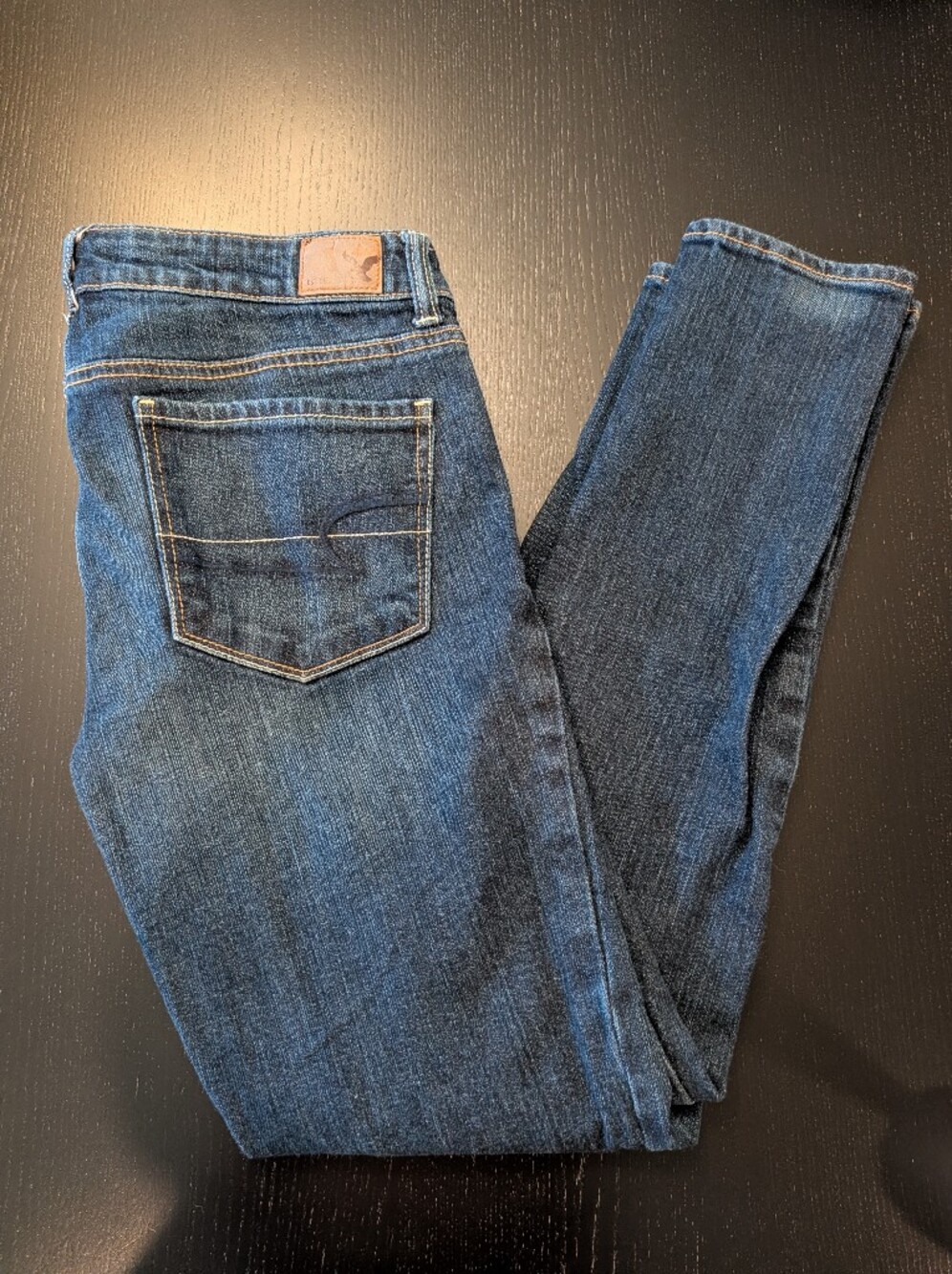 American Eagle Outfitters Skinny Jeans in Dark Blue Denim